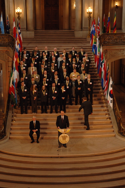 Finalists from the 3 June ceremony. Phil Paulsen can be seen in the beige CLEO shirt.