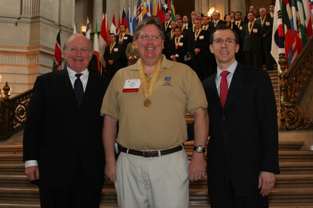 Phil Paulsen of NASA Glenn receiving the finalist medal, 3 April 2005.