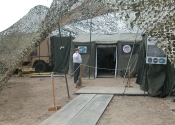 Entrance to the VMOC tent at Vandenberg Air Force Base, June 2004.