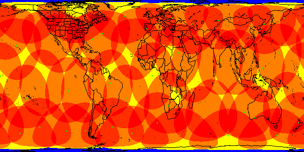 earth coverage by Globalstar