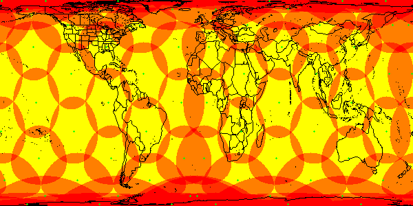 earth coverage by Iridium