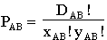 PAB = DAB!/(xAB!yAB!)