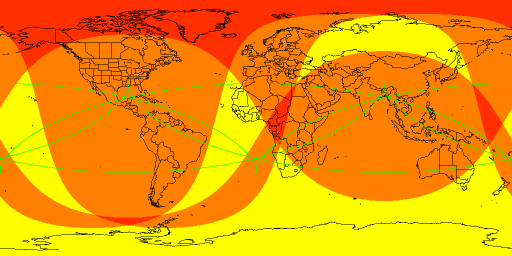 Draim tetrahedral constellation coverage modelled in SaVi